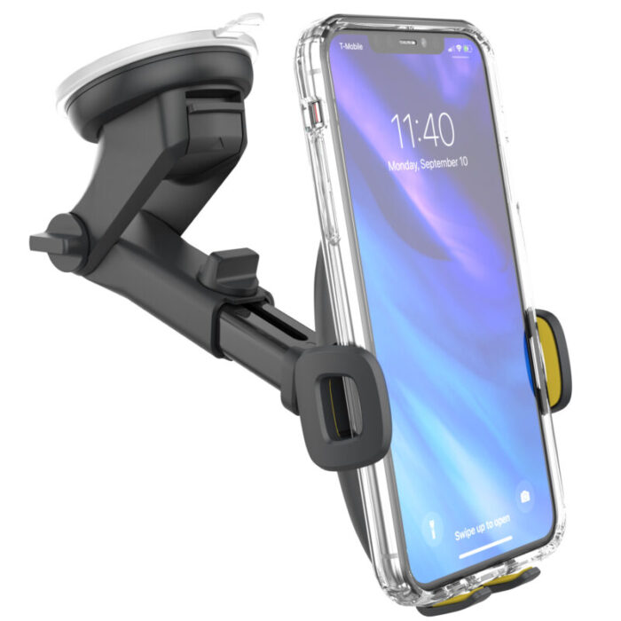 Cradle with iPhone window mount Yellow