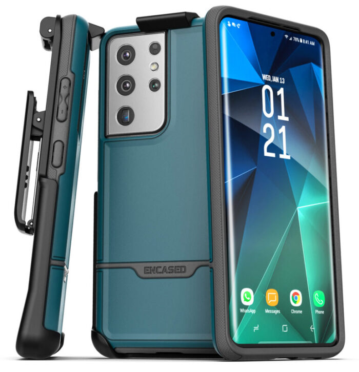 Galaxy S21 Ultra Rebel Case and Holster Blue Blue RB145AB HL