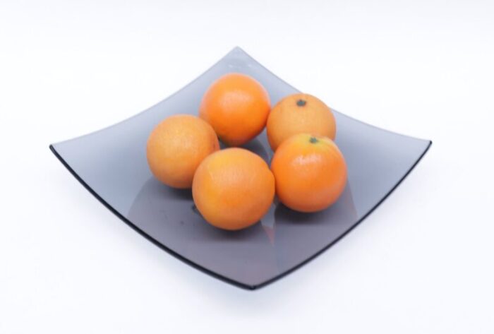 Pomona bowl grey tempered glass oranges