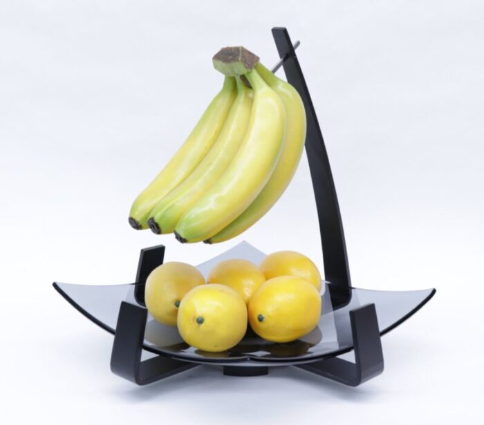 Pomona holder grey tempered glass fruits