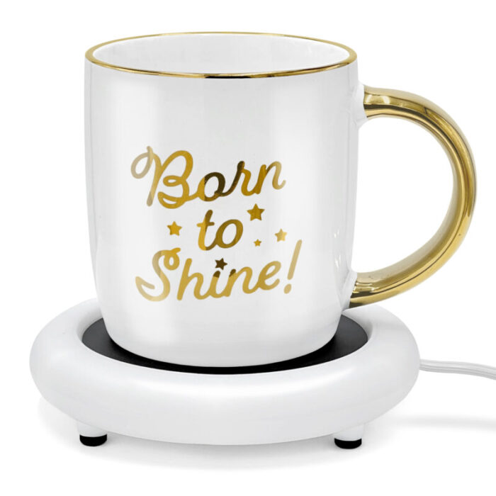 SoHo 12oz Ceramic Coffee Mug Born to Shine with Warmer CCM60217W 5