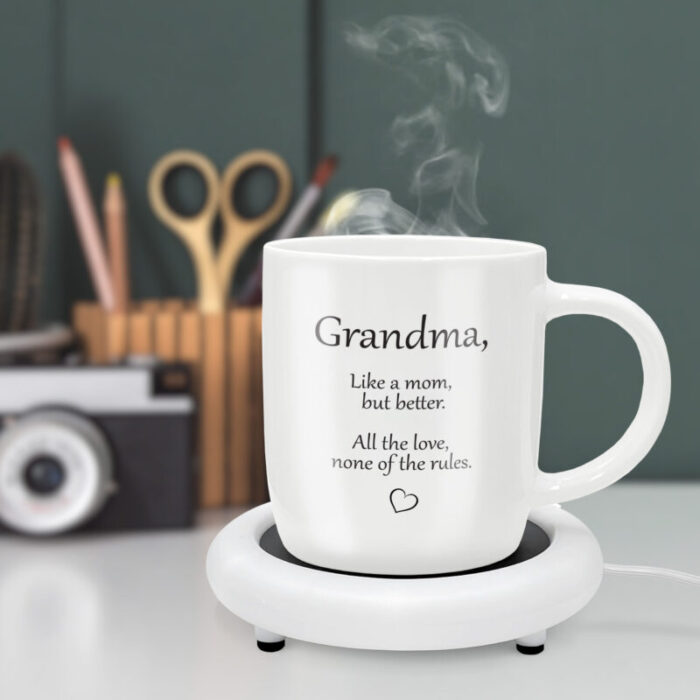 SoHo 12oz Ceramic Coffee Mug Grandma with Warmer CCM60517W 1