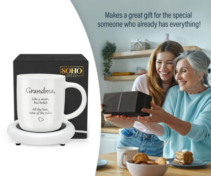 SoHo 12oz Ceramic Coffee Mug Grandma with Warmer CCM60517W 4