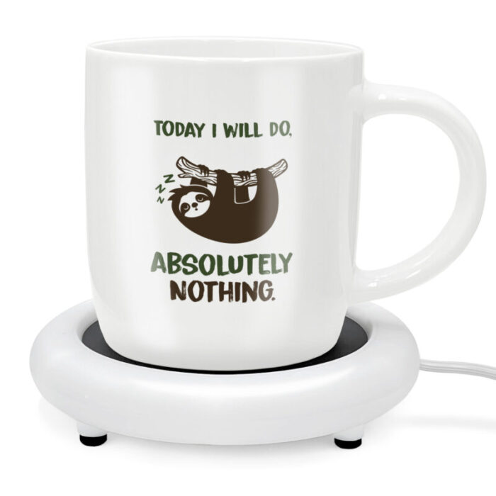 SoHo 12oz Ceramic Coffee Mug TODAY I WILL DO ABSOLUTELY NOTHING with Warmer CCM60617W 5