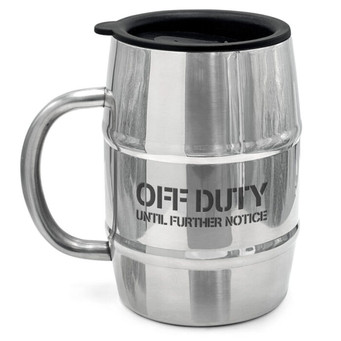 SoHo Barrel Beer Mug OFF DUTY UNTIL FURTHER NOTICE BM2305 1