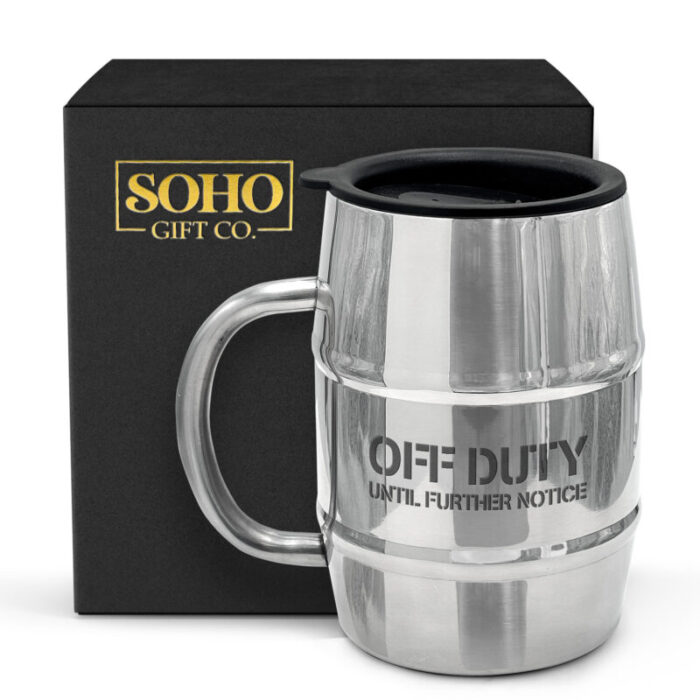 SoHo Barrel Beer Mug OFF DUTY UNTIL FURTHER NOTICE BM2305