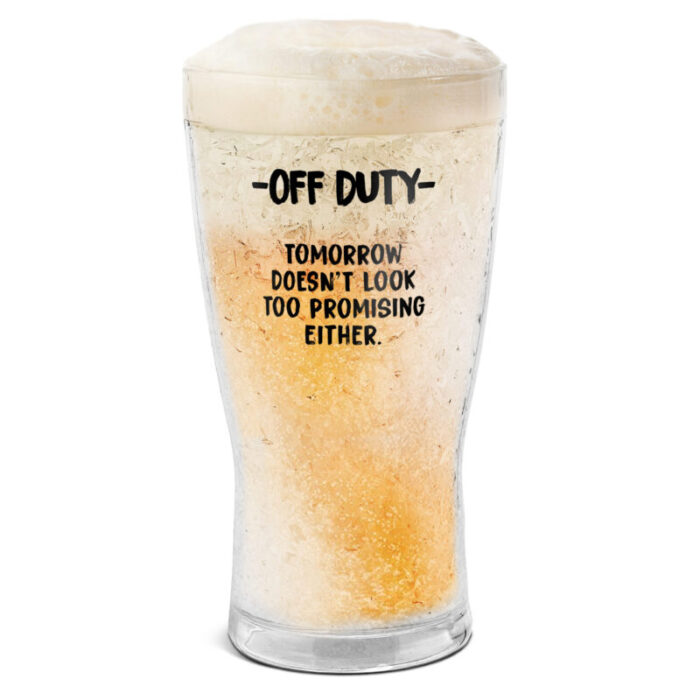 SoHo Freezer Mug OFF DUTY TOMORROW DOESNT LOOK TOO PROMISING EITHER FI1410 10