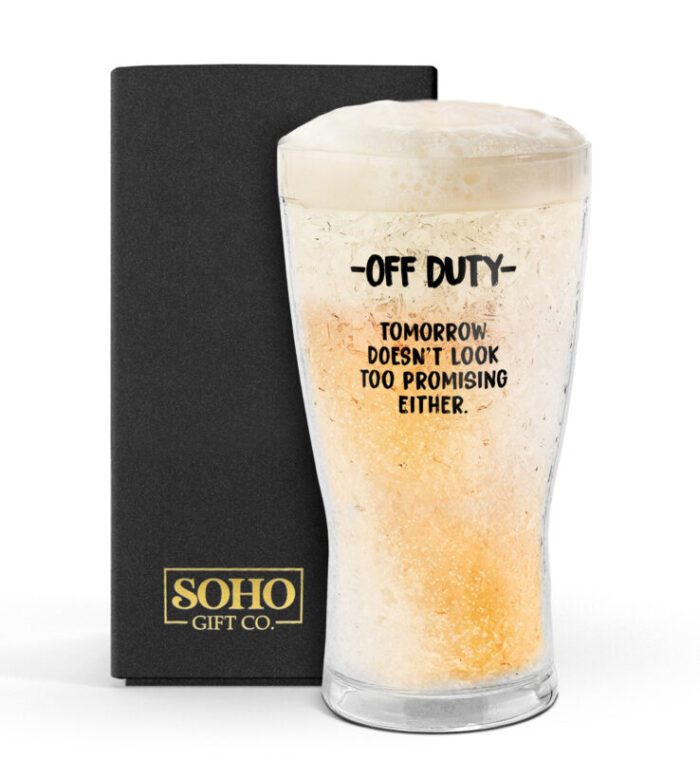 SoHo Freezer Mug OFF DUTY TOMORROW DOESNT LOOK TOO PROMISING EITHER FI1410