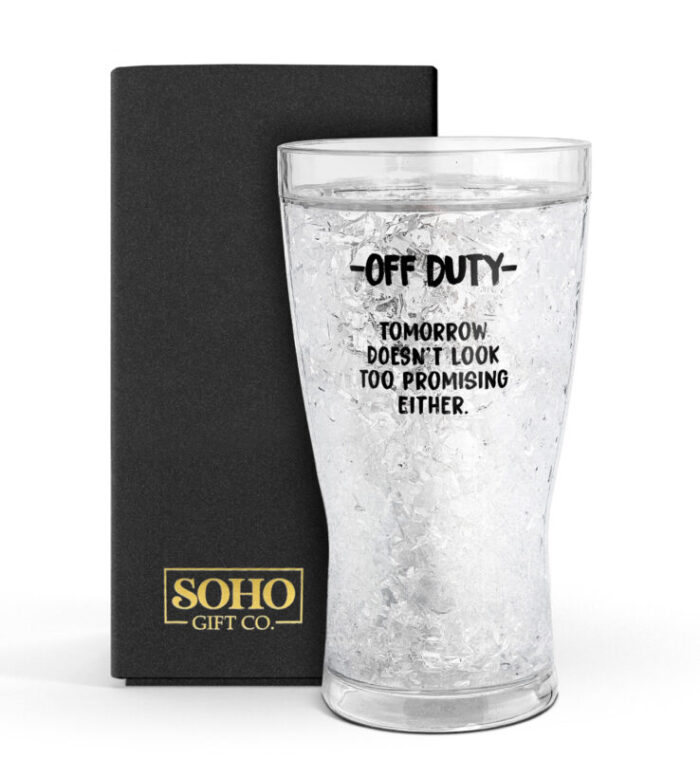 SoHo Freezer Mug OFF DUTY TOMORROW DOESNT LOOK TOO PROMISING EITHER FI1410 8