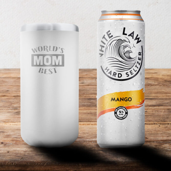 SoHo Slim Can Cooler WORLDS BEST MOM White SC1307 2