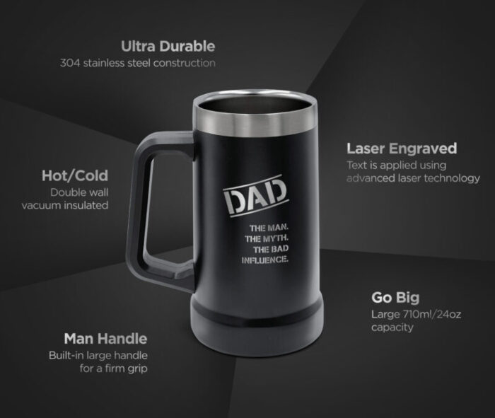 SoHo Stainless Steel Insulated Tumbler Dad Man Myth Bad Influence BM3311 3