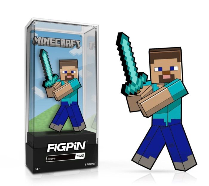 figpin classic minecraft steve 1323 action toy figures spastic pops 661157