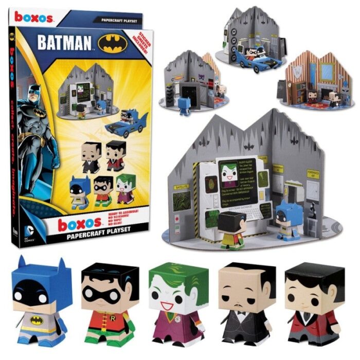 funko boxos papercraft playset batman action toy figures spastic pops 990361