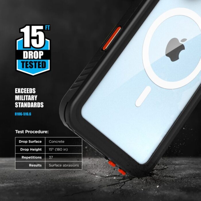 iPhone 16 Waterproof Magsafe Case with Belt Clip Holster EWP439HL 3