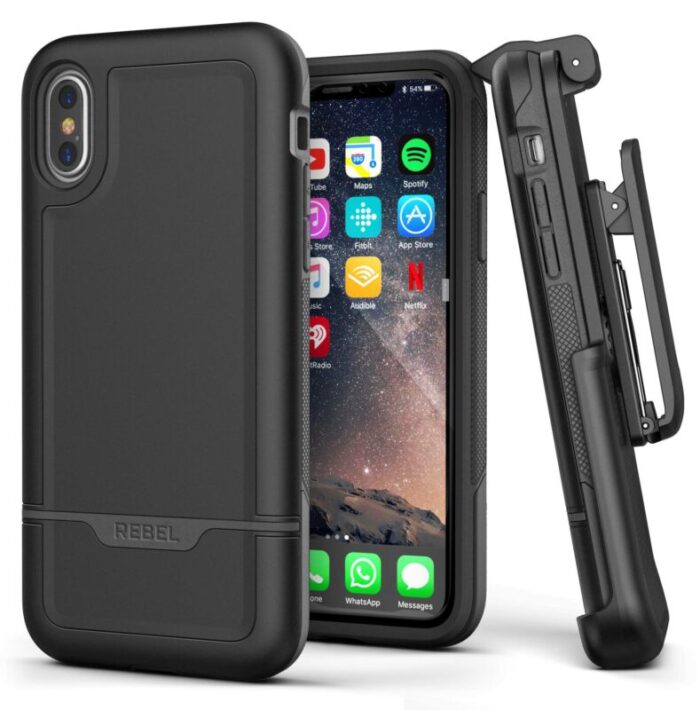 iPhone XS Max Rebel Case And Holster Black Black RB72BK HL